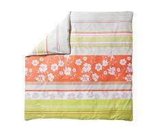 Blanc des Vosges 7EC15-57 Drap Plat Coton Imprimé/Fils Orange 260 cm