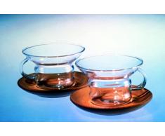 Country jenaer Tasse Ã thÃ© en Verre avec holzuntertasse - 0,15 l-Lot de 2