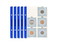 PELLERS. Feuilles pour collection de pièces en étuis numismatiques en carton, 55mm X 55mm (pour classeur S). Paquet de 10 pièces.