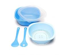 Amuse Basic Saladier, 5 pieces, grand format, Couleur Bleu .