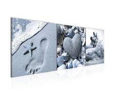 Tableau decoration murale Plage de Feng Shui 120 x 40 cm - XXL Impression sur Toile Salon Appartment 3 Parties - prêt à accrocher - 504233b