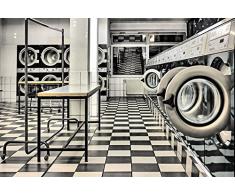 Papier Peint poster panoramique LAVOMATIC 4 x 2,70 m | Déco et photo murale XXL Qualité HD Scenolia