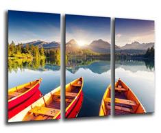 Tableau Moderne Photographique, Impression sur bois, Paysage National Lake, Parc des Hautes Tatras, Slovaquie, 97 x 62 cm, ref. 26146