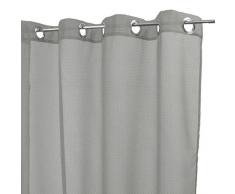HomeMaison Voilage à Pois Floqués, Polyester, Gris, 250x140 cm