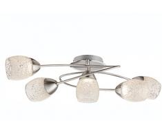 onli Veronique plafonnier lED intégrée, 15 W, chrome/blanc, 62 x 20 cm