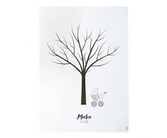 Mopec Lame pour sous-Verre Arbre de Empreinte Poussette Capote, Carton, Blanc, 0.2Â x 29.5Â x 42Â cm