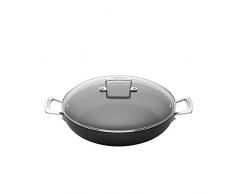 Le Creuset, Sauteuse Provençale Anti-Adhérente en Aluminium Forgé avec Couvercle, à 28 cm, Sans PFOA, Compatible avec Toutes Sources de Chaleur (y Compris Induction), Anthracite/Argenté