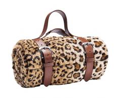 Kare Leo Couverture en Fourrure Marron 200 x 150 x 2 cm