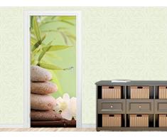 Graz Design Autocollant décoratif pour porte Motif galets 92 x 213 cm multicolore