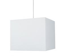 Tosel 13209 Suspension Abat jour CarrÃ© Coton/PVC 100 W E27 Blanc
