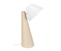 Tosel 90253 Lampe Bureau 1 Lumière, Bois/, E14, 40 W, Blanc, 25 x 42 cm