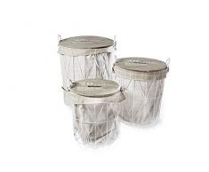 Cosy & Trendy 2017969 Lot de 3 paniers Ã linge Cadre MÃ©tal-Tissu