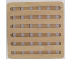 Fackelmann 521339 Dessous de Plat Carré en Bois, Marron, 18 x 18 x 1 cm