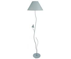 Tosel 50922 Lampadaire Gourdon Acier 60 W E27 Gris Bleu Cérusé
