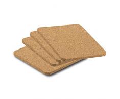 eBuyGB Dessous de verre carrÃ© en liÃ¨ge ProtÃ¨ge la chaleur pour graver le cafÃ© ou le thÃ©, LiÃ¨ge, Lot de 4