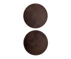 Wunschleder-Home 04A00729-00-Marron/15 cm Dessous de verre en cuir vÃ©ritable