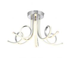 Homemania 51728-02-C05-CR Nevro Plafonnier Chrome Métal Cristal 60 x 60 x 33 cm