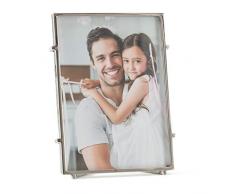 MH London Plateau de Table rectangulaire en métal doré avec Cadre en métal Fait Main pour la Maison, Le Bureau, Le Salon, la Chambre à Coucher, argenté, 12,7 x 17,8 cm