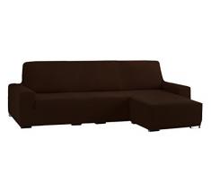 Eysa Cora Bi-Ãlastique Chaise Longue Bras Court Droite, Vue frontale, Polyester Coton, Marron, 39x35x19 cm