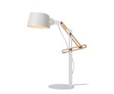 Lucide 06618/01/31 Lampe de bureau, Métal, E27, 40 W, Blanc, Brun