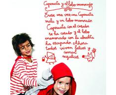 Chispum VICUE003S - Sticker décoratif, 28 x 31 cm, Design Le Petit Chaperon Rouge et Le Loup Amoureux