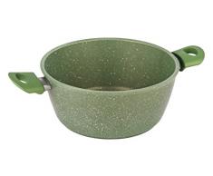 Barazzoni Soul Vert Cocotte 2 poignées, Aluminium, Vert, 65 x 96 cm X 10.9 cm