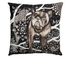 Nadja Wedin design Le FranÃ§aisÂ âÂ Housse de Coussin pour Chien en Coton 48Â x 48Â cm, Noir/Blanc