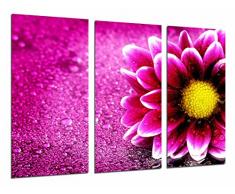 Tableau Moderne Photographique, Impression sur bois, Décoration florale rose, marguerite rose, 97 x 62 cm, ref. 26844