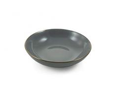 Villa DEste Home Tivoli 2195290 Lot de 6 assiettes creuses en grÃ¨s Gris foncÃ©