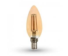 V-TAC SKU.7113 Ampoule LED Filament Bougie 4W E14 VT-1955, Plastique,et Autre materiaux, 4 W, Blanc