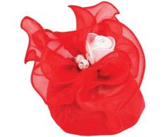 Club Green en Organza avec Cordon carré Napperon, Rouge, 300 x 300 mm, Lot de 10