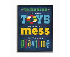 Le Stupell Home Decor Collection Jouets de dÃ©sordre et de Lecture surdimensionnÃ© encadrÃ©e giclÃ©e Art texturÃ©, Bois MDF, Multicolore, 40.64Â x 103.23Â x 50.8Â cm