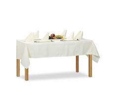 Relaxdays Nappe damassée 135 x 180 cm, linge de table, set de 8 serviettes de table et une nappe unie, bordeaux