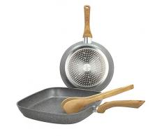 Tognana Porcellane v779143mgrw 3Pièce (s) Lot de casseroles â Kits de casseroles (Gris, Aluminium, Marmotech, 24 cm, 28 cm, Bois)