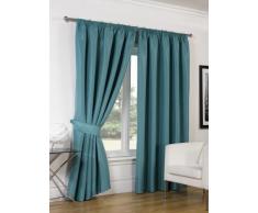 Dreamscene de Imitation Soie Embrasses Rideaux occultants Y Compris, Tissu, Bleu Sarcelle, 90 x 90-inch