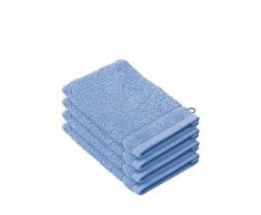 De Witte Lietaer 194686 Stephanie Lot de 4 Gants de Toilette Coton Bleu 540 g/mÂ² 15 x 22 x 1 cm