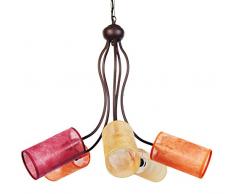 Tosel 20100 Lustre - Pays de lAdour, Tube et tôle Acier, Peinture époxy, Abat-Jour ple, E14, 60 W, Marron