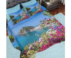 PETTI Artigiani Italiani - Parure de Lit, Lit (90x200), Drap de Lit, Linge de Lit, Nature, Tissu 100% Satin Frais, 100% Made in Italy