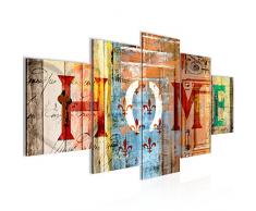 Tableau decoration murale Home Maison 200 x 100 cm - XXL Impression sur Toile Salon Appartment 5 Parties - prÃªt Ã accrocher - 502851a