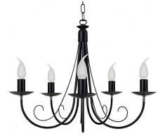 Tosel 20815 Lustre Côte dIvoire 5 L Acier 60 W E14 Noir