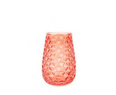 Present Time Vase Diamond Cut Verre Orange Ã¿ 8.5/11 x 16 cm