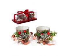 BigBuy Christmas Bougeoir Multicolore Taille Unique