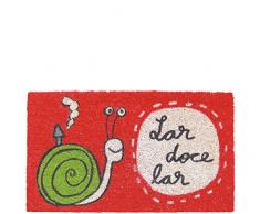 laroom Paillasson Motif Doce Lar, Jute and Base antidérapante, Rouge, 40 x 70 x 1,8 cm