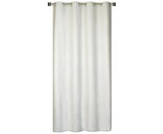 HomeMaison Rideau Uni Aspect Velours, Polyester, Perle, 240x140 cm