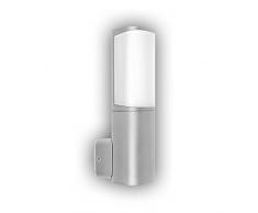 GEV LED Applique Murale ExtÃ©rieure Stephanie, anti-reflet, Ã©clairage IP 54, 550Â lm, 3000Â K, Blanc chaud, aluminium, 7Â W, gris argentÃ©, 11,5Â x 7Â x 25Â cm