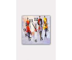 Bonamaison Horloge Murale en MDF, Multicolore, 30 x 30 cm