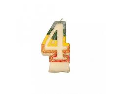 Garcia de pou Bougie Anniversaire N.4 - Givre 9 Cm Blanc Cire - 24 unités