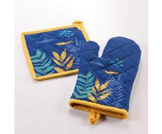 douceur dinterieur Blue Lagoon Gant + MANIQUE, Multicolore, 17 x 28 CM/20 x 20 CM