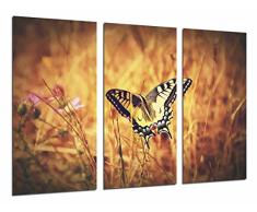 Tableau Moderne Photographique, Impression sur bois, Papillon blanc et noir, nature, 97 x 62 cm, ref. 26596