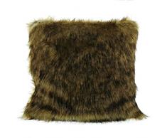 Gözze 400775151 Housse de Coussin Aspect Fourrure élégant Motif Russe de zibeline, Polyester, Marron, 50 x 50 cm